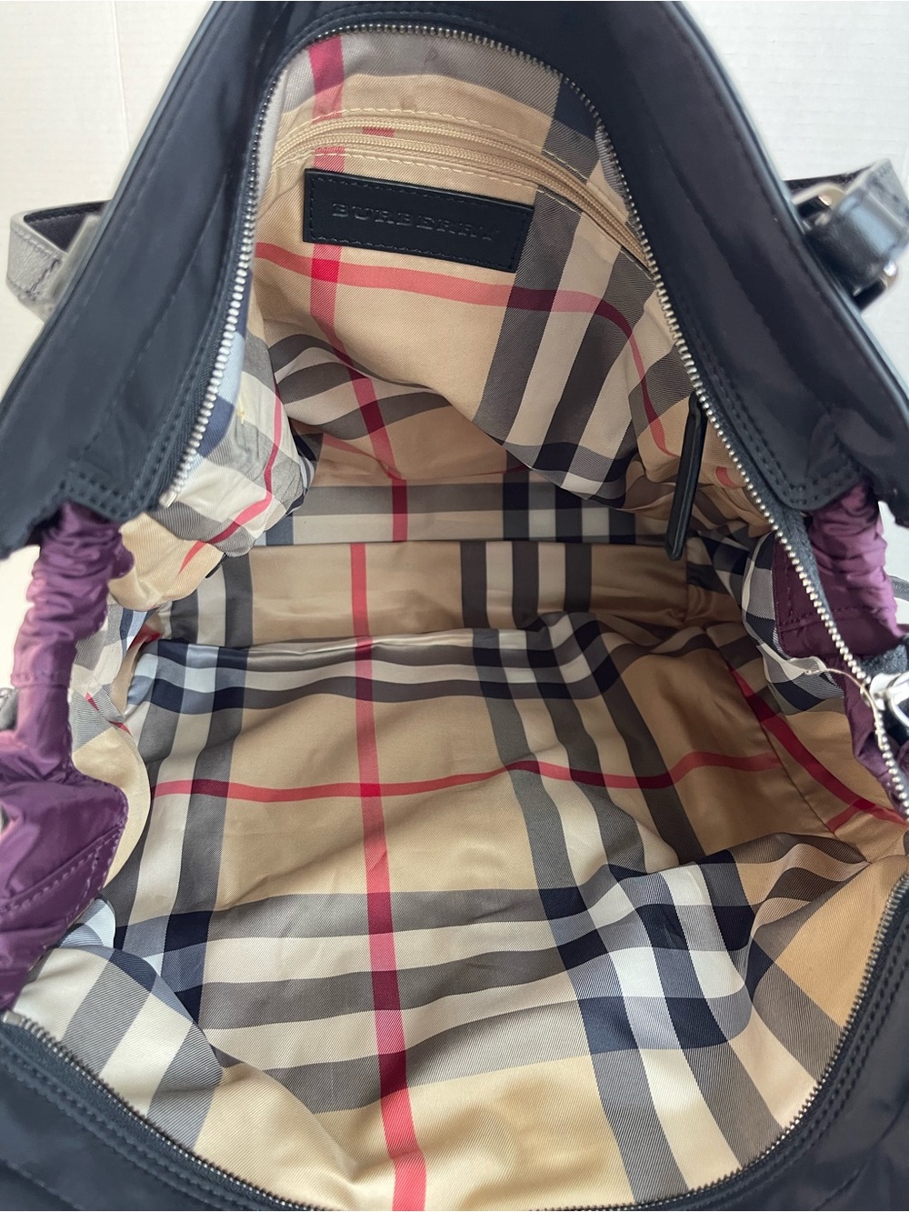 Burberry Buckleigh purple nylon tote bag - Picture 12 of 16
